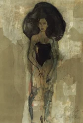 優雅な黒髪の女性