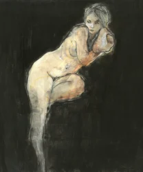 物思いにふける女性の習作
