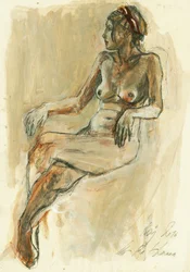 物思いにふける人物画