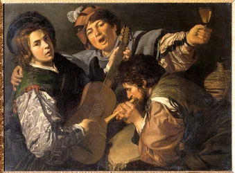 音楽を奏でる三人の男 1616年頃 （油彩・キャンバス