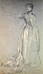 メヌエット」のための習作、1870年頃（紙にチョーク）