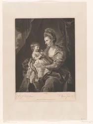 彼女の子供とエリザベス ペニーマンの肖像画