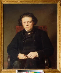 アントン ルビンスタイン (1829-1894) の肖像画。 Vasili（Vasili）Grigoryevich Perov（1834-1882）による絵画、キャンバスに油彩
