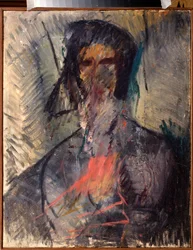 詩人ウラジミール・マヤコフスキーの肖像 (ou Maiakovski, Mayakovsky, Majakovskij) (1893-1930) (詩人ウラジミール・マヤコフスキーの肖像) - Peinture de Vasili Nikolayevich Chekrygin (1897-1922), huile sur toile