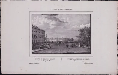 サンクトペテルブルクの景色。トリニティ橋、1833