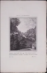 サンクトペテルブルクの景色。パブロフスクの公園の眺め、1833
