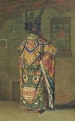 ペミオンキ回廊での休暇中の仏教のラマ僧、1874-76年