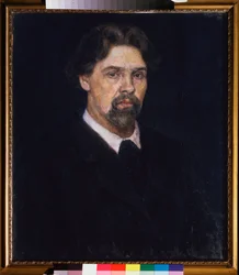 自画像 - 自画像 - Vasilli Ivanovich Surikov (Vasily Surikov または Vassili Surikov) (1848-1916) による絵画、キャンバスに油彩