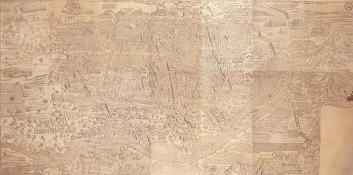 鳥の目から見たカイロの地図、1549