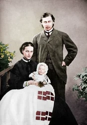 ウェールズの王子と王女と幼児のアルバートビクター王子、1864年1910年