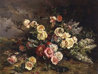 花のある静物画