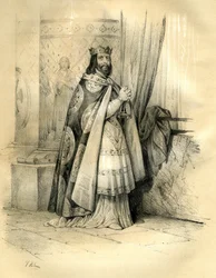 ダゴベルト1世（600年～639年） オーストラシア王（623年～629年）、全フランク王（629年～634年）、ノイストリア王、ブルゴーニュ王（634年～639年）。ダゴベルト1世の治世