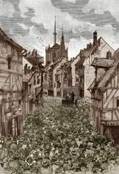 Affaire des possedes de Loudun (demons de Loudun) 1630 年頃: 魔女狩りで、悪魔と協定を結び、修道女の魔法を持っていると非難したとされるフランスの司祭 Urbain Grandier (1590-1634) が、肉屋で焼かれた - ( 都会のグランディエ、フレン