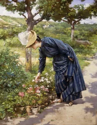 庭の女、1887