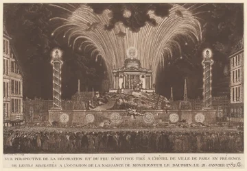 装飾と花火…Monseigneur le Daufinの誕生（ドーファンの誕生を祝う花火）
