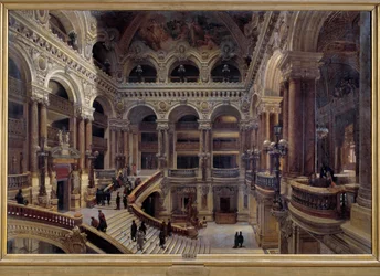 1880年のパリ・オペラ座開場 ヴィクトル・ナヴレ（1819-1886）作画 1880年 薄さ1,31 x 1,96 m パリ、オルセー美術館 - パリ・オペラ座のオープニング