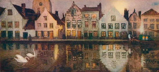 「ブルージュの古い堤防」、c1890