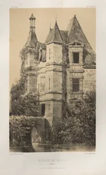 15 世紀の美しい建築物やモニュメント。 そしてXVI。 世紀: 15世紀と16世紀のフランスのシャトー: Pl. 78, Manoir de Belvau (Corrèze)