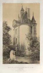 15 世紀の美しい建築物やモニュメント。 そしてXVI。 世紀: 15 世紀と 16 世紀のフランスの城 世紀: Pl. 83、サン マルタン デュ ベック城の門 (Seine Infèrieure)