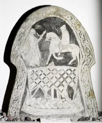 騎手が描かれたルーンストーン、7～8世紀