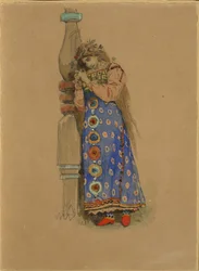 クパバ。 N.リムスキーコルサコフ作、1885年のオペラ「雪の乙女」の衣装デザイン