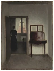 女性のいる室内（Stue med en kvinde）、1897年頃（油彩・カンヴァス）