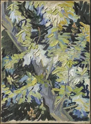 ゴッホ、フィンセント、ファン（1853-1890）の「アカシアの花」。油彩・キャンバスサイズ：33x24cmストックホルム国立博物館