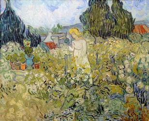 オーヴェル・シュル・オワーズ（Auvers-Sur-Oise）の庭のマドモアゼル・ガシェ（Mademoiselle Gachet） フィンセント・ファン・ゴッホ（1853-1890）の絵画 1890年 日 0,46 x 0,55 m パリ オルセー美術館（musee d