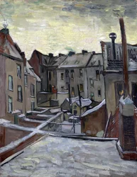 ""Houses seen from the back"" (後ろから見た家) Vincent van Gogh (1853-1890) 画 1885 Dim 44x33.5 cm Van Gogh Museum, Amsterdam