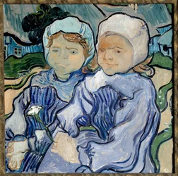 二人の少女の肖像 フィンセント・ファン・ゴッホ（1853-1890）の絵画 1890年 日。0,51x0,51 m Paris, musee d
