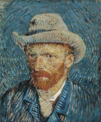 フェルトハット付き自画像、1887-88