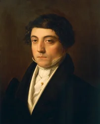 イタリア、ミラノ、イタリア人作曲家ジョアッキーノ・ロッシーニ（1792 - 1868）の肖像、1830年頃