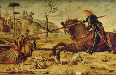聖ゲオルギウスが竜を殺す、1502-07年（428017の細部）