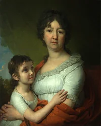 AE Labzinaと里親の娘SA Mudrovaの肖像、1803