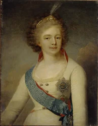 シュヴァリエガードの制服を着たマリアフェオドロフナ1759-1828世の肖像画、1796年
