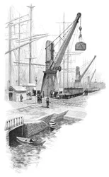 1886年、オーストラリア・ニューサウスウェールズ州のニューキャッスルで石炭を積み込む。