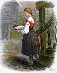ノルウェーの農場の少女、1809年。