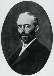 1909年にノーベル医学賞を受賞したスイス人医師、エミール・テオドール・コッハー（1841-1917）の肖像（彫刻）。