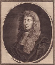 イギリスの政治家ウィリアム・ラッセル卿（1639-1683）の肖像、G・クネラーの絵画からジョン・ゴールダー（1729-1795）による銅版画