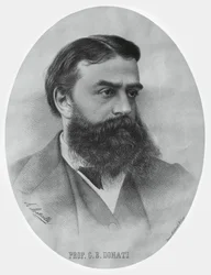 イタリアの数学者・天文学者ジョヴァンニ・バッティスタ・ドナティ（1826-1873）の肖像（エングレービング