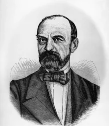 1869年から1873年までイタリア王国の閣僚会議議長を務めたイタリアの政治家、ジョヴァンニ・ランツァ（1810-1882）の肖像（エングレービング