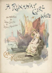 音楽ジャケットのデザイン。暴走娘のワルツ」（1898年）。
