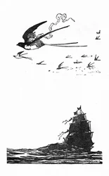 ツバメが空中に舞い上がったc1930