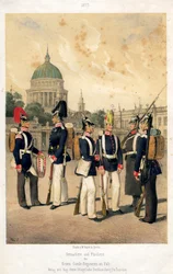 プロイセン軍の擲弾兵とフュージリアー、1857年。