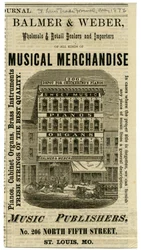 Balmer and Weber Wholesale and Retail Dealers and Importers of Musical Merchandise、206 NorthFourthStreet。
