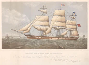 鉄のクリッパー船「マートル・ホルム」（1875年）。ジェームズ・リッチー船長。