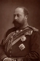 "エドワード7世（1841-1910）1901年からのイギリス国王（プリンス・オブ・ウェールズ在位中）。(ウッドベリータイプ)