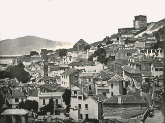 町の眺め、ジブラルタル、1895年。