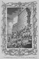 モロ城の侵攻、c1770に入るイギリス軍。
