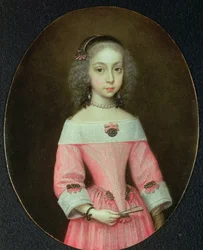 ファンを持つ少女の肖像画